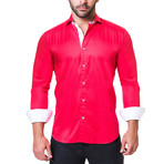 Einstein Dress Shirt // Satin Red (L)
