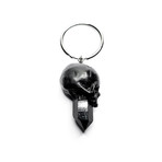 Crystal Skull Earring // Black + Silver