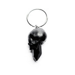Crystal Skull Earring // Black + Silver