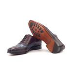 Full Brogue // Navy + Burgundy Burnished Painted Calf (US: 6)