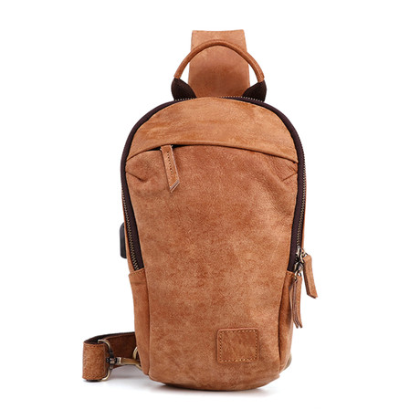 Single Zipper Waist Bag // Brown