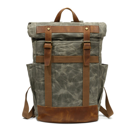 Double Buckle Backpack // Green