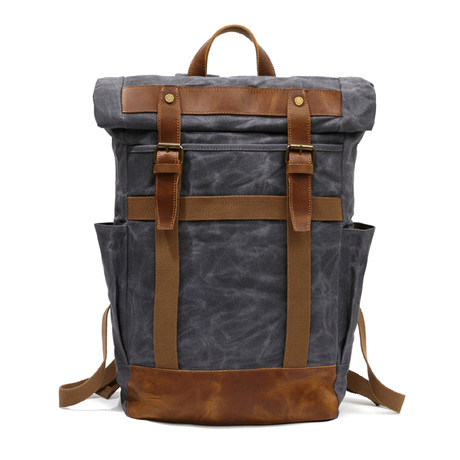 Double Buckle Backpack // Gray