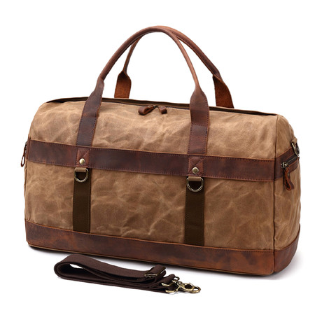 Duffel Bag With Side Zipper // Khaki