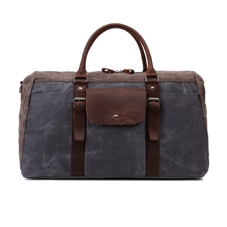 Duffel Bag With Front Pocket // Gray