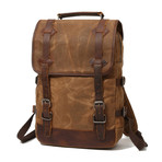 Backpack With Double Large Buckle // Khaki