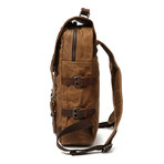 Backpack With Double Large Buckle // Khaki