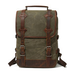 Backpack With Double Large Buckle // Army Green