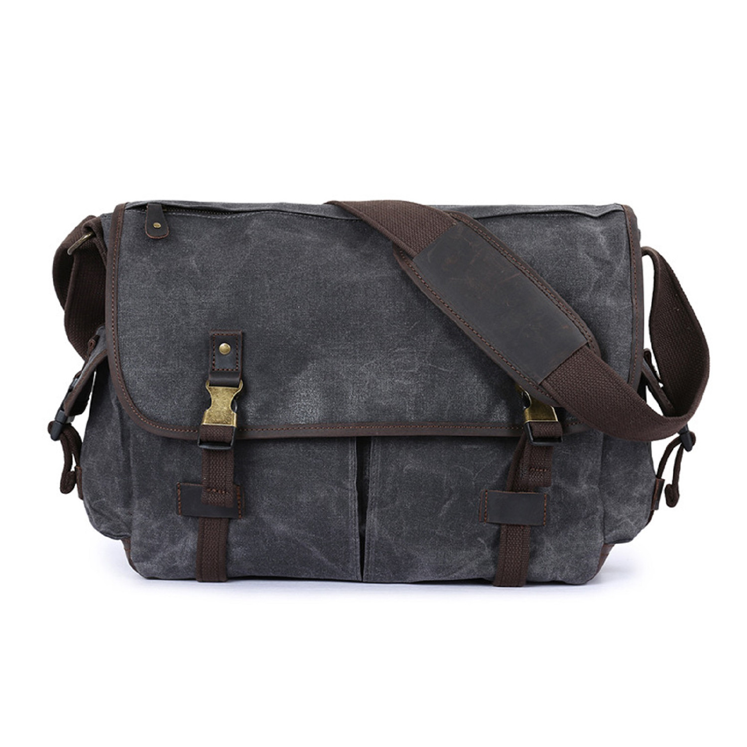 Double Buckle Messenger Bag // Dark Gray - OwnBag - Touch of Modern