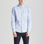 Chambray Slim Fit Contrast Placket Shirt // Sky Blue (L)