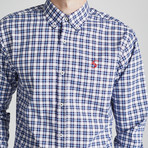 Slim Fit Check Shirt // Blue + White (L)