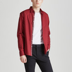 Slim Fit Contrast Placket Shirt // Red (M)