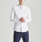 Slim Fit Contrast Placket Shirt // White (L)