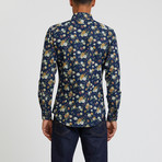 Floral Printed Denim Shirt // Multi (XL)