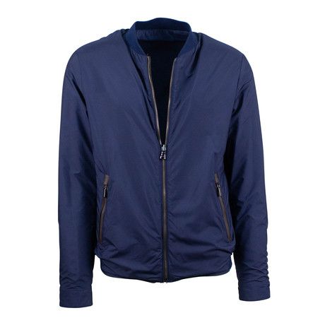 Pal Zileri // Nylon Reversible Bomber Jacket // Blue (Euro: 48)