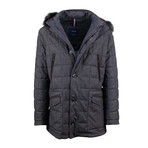 Pal Zileri Concept // Houndstooth Quilted Coat Jacket // Gray (Euro: 50)
