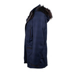 Pal Zileri // Plaid Wool Parka Coat Jacket // Blue (Euro: 48)