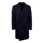 Pal Zileri // Wool Double Breasted Wool Coat // Blue (Euro: 54)