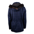 Pal Zileri // Plaid Wool Parka Coat Jacket // Blue (Euro: 50)