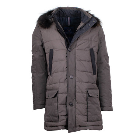 Pal Zileri Concept // Quilted Parka Coat // Brown (Euro: 48)