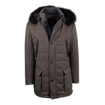 Pal Zileri Concept // Twill Wool Parka Coat Jacket // Brown (Euro: 50)