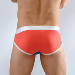 1662 S2 Brief // White + Turquoise + Coral (S)