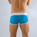 1666 B1 Trunk// White + Turquoise + Coral (S)