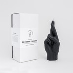 Crossed Fingers Candle (Black)