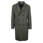 Brunello Cucinelli // Cashmere Wool DB Overcoat // Green + Brown Button (Euro: 50)