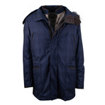 Pal Zileri // Plaid Wool Parka Coat Jacket + Vest // Blue (Euro: 48)