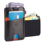 Minimalist Wallet // Black + Brown Stripe