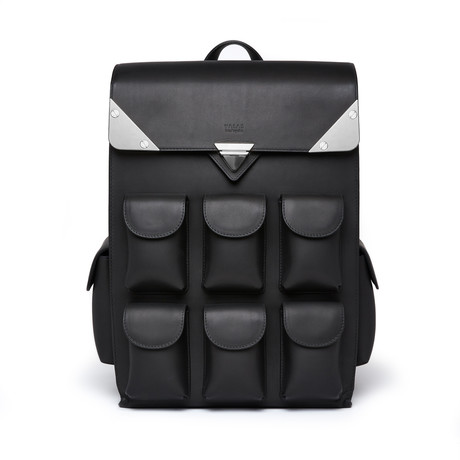 Voyager Backpack // Leather // Black Vintage Leather