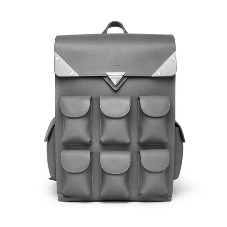 Voyager Backpack // Leather // Gray Vintage Leather
