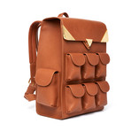 Voyager Backpack // Leather // Tobacco Acquario Leather