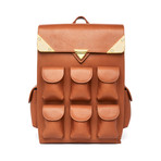 Voyager Backpack // Leather // Tobacco Acquario Leather