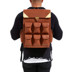 Voyager Backpack // Leather // Tobacco Acquario Leather