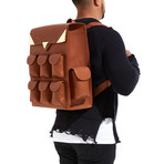 Voyager Backpack // Leather // Tobacco Acquario Leather