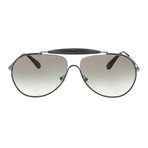 Prada // Metal Men's Aviator Sunglasses // Black + Gray Gradient