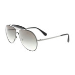 Prada // Metal Men's Aviator Sunglasses // Black + Gray Gradient