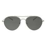 Zegna // Men's Titanium Polarized Aviator Sunglasses // Shiny Light Ruthenium + Polarized Gray