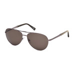 Ermenegildo Zegna // Aviator Sunglasses // Shiny Light Bronze + Brown