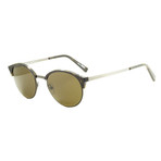 Zegna // Men's Round Classic Sunglasses // Tortoise + Brown