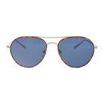 Zegna // Men's Classic Aviator Sunglasses // Havana + Silver + Gray