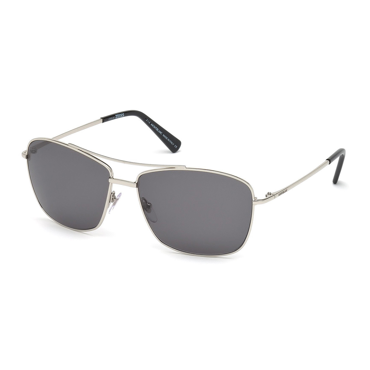 Mont Blanc // Men's Classic Navigator Sunglasses // Shiny Palladium ...
