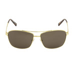 Montblanc Men's Classic Navigator Sunglasses // Shiny Endura Gold + Brown