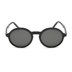 Mont Blanc // Men's Classic Round Acetate Sunglasses // Shiny Black + Gray