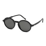 Mont Blanc // Men's Classic Round Acetate Sunglasses // Shiny Black + Gray