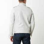Mason + Cooper Boda Moto Leather Jacket // White (L)