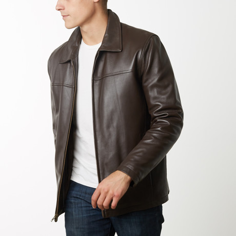 Mason + Cooper Dean Leather Jacket // Brown (S)