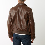 Nuborn Leather Air Force Leather Bomber // Brown (L)